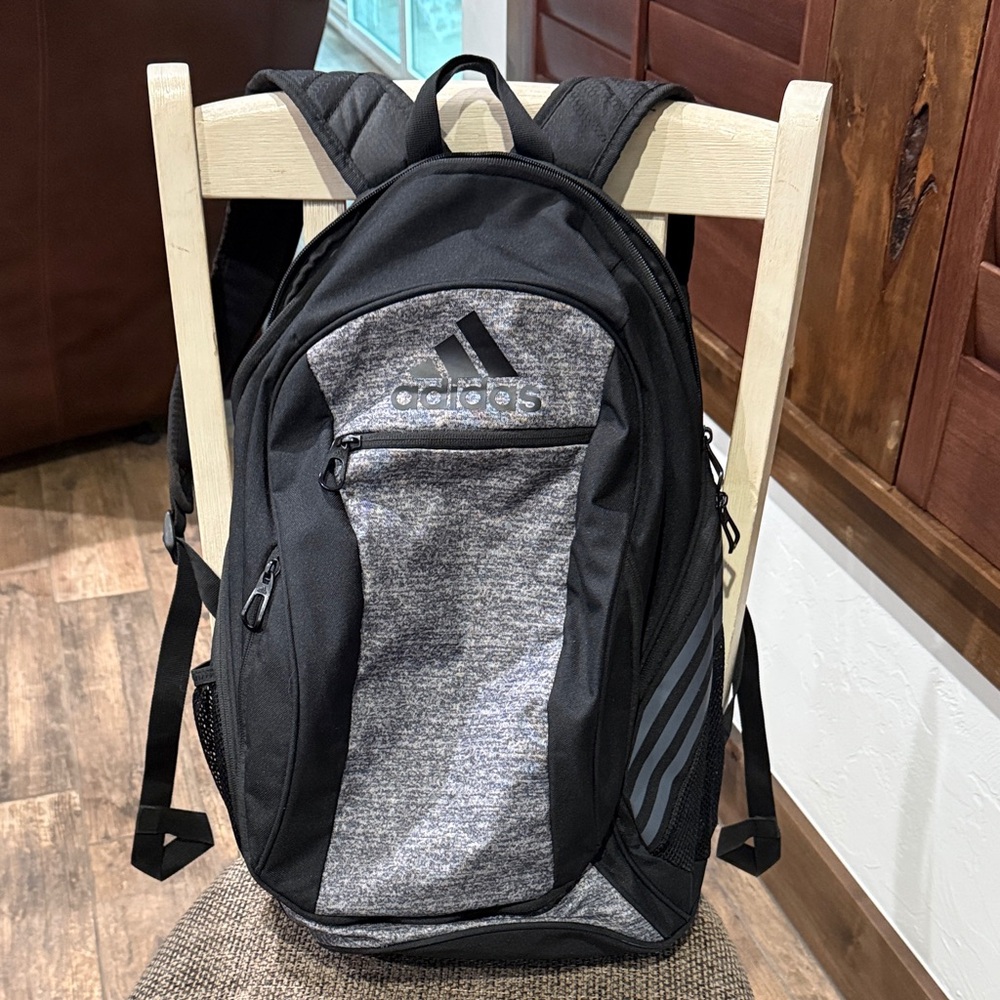 Adidas Black and Gray Backpack